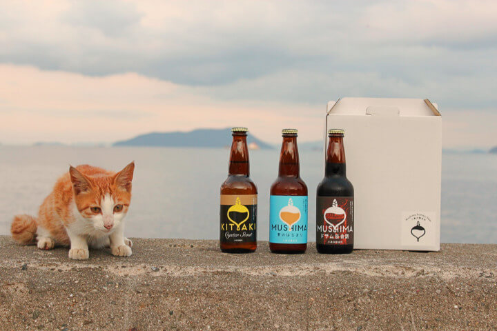 六島浜醸造所商品ラインナップと猫